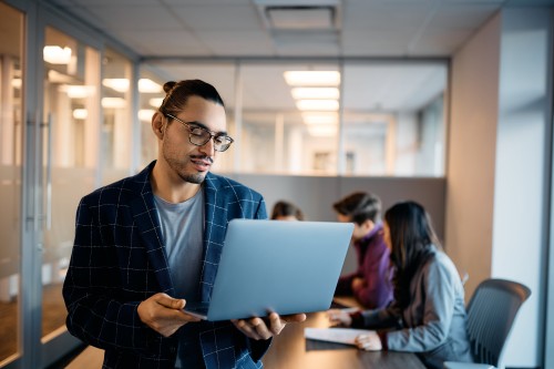 Startup founder filling for legal documents.